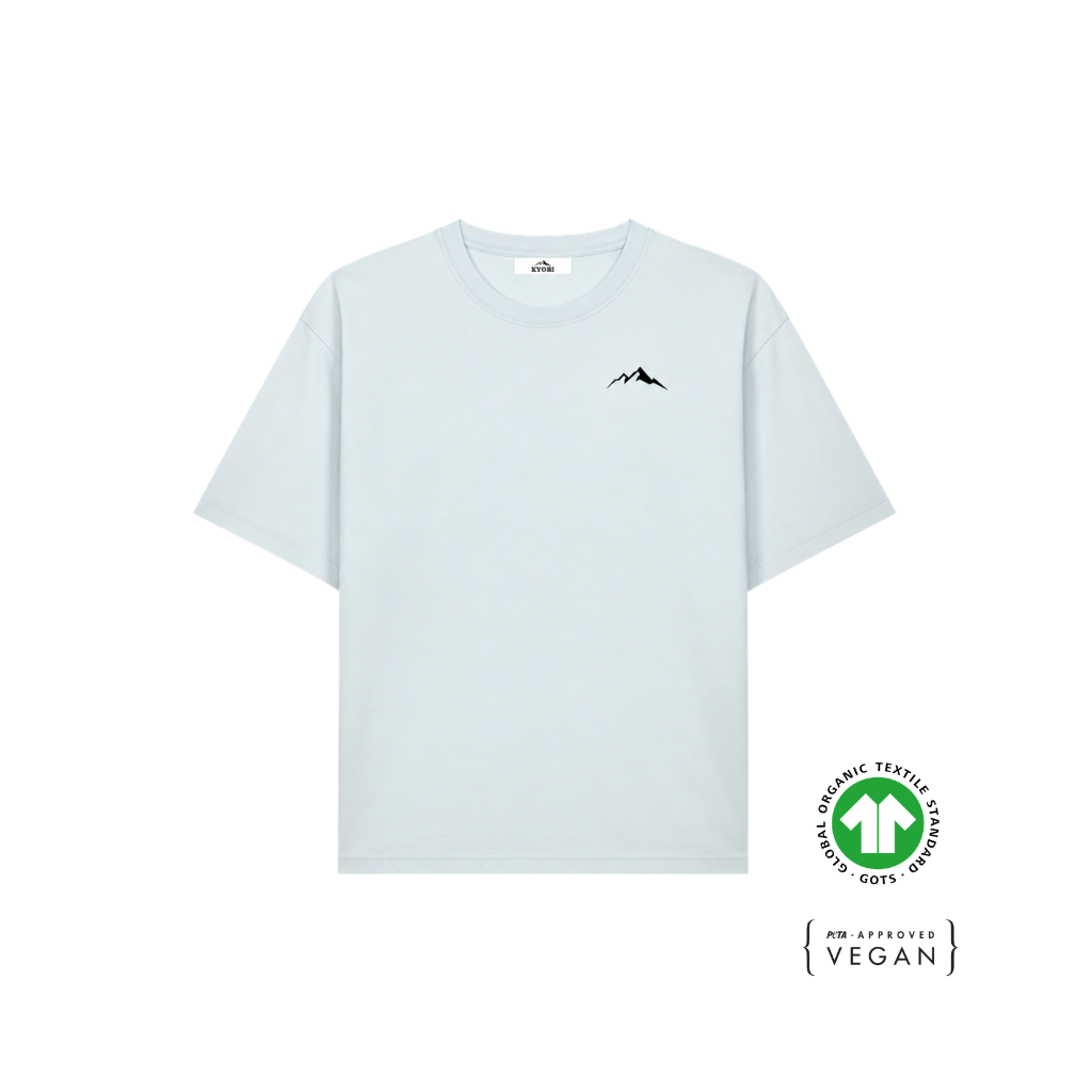 T-shirt en coton bio Made To Explore – Bleu Glacier