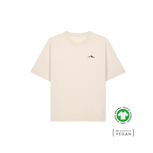 T-shirt en coton bio Made To Explore – Écru | Visuel forêt